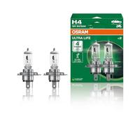 Osram ULTRA LIFE H4, Lampe de phare halogène, 64193ULT-HCB, 12V véhicule de tourisme, boîte duo (2 pièces)
