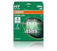 Osram Ampoule halogène Ultra Life H7 55 W 12 V (64210ULT-2HB) - Boîte 2 lampes blanche