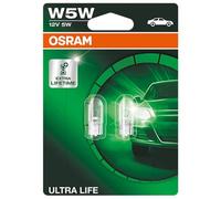 Osram Ultra Life Ampoules Halogène - T10 - 12V/5W - set de 2 pièces
