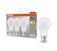 OSRAM Ampoule LED, Lot de 3 Ampoules, Blanc chaud 2700 K, Remplace les ampoules conventionnelles 60 W, Ampoules Mates