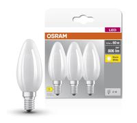 Osram Lampe à filaments Star, E14-base, verre dépoli,Blanc chaud (2700K), 806 Lumen, Remplacement de la traditionnelle 60W-Ampoules 3-Pack