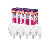 Osram Valeur d'étoile LED Classic B40 LAMPE LED pour la base E14, forme de bougie, FR, 470 lumens, blanc froid (4000K), remplacement des ampoules de 40W conventionnelles, non dimmables, 10 pack