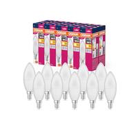 OSRAM Valeur d'étoile LED Classic B60 Lampe LED pour la base E14, forme de bougie, FR, 806 lumens, blanc chaud (2700k), remplacement des ampoules 60W conventionnelles, non dimmables, 10 pack