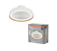 Osram Ventilateur de plafond Compact 480 49 W, 1 100 lm, 2 700-6 500 K CCT, 1 900 m³/h, 6 vitesses, minuterie, blanc