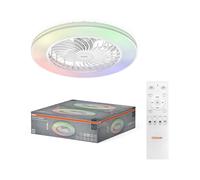 Osram Ventilateur de plafond LED Bayamo 590 mm, 58 W, 2530 lm, CCT 3000-6500 K, RGB, angle de faisceau de 110°, débit d'air de 1935 m³/h, durée de vie de 50 000 h, gradable, télécommande
