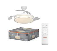 Osram Ventilateur de plafond LED Coromuel, 1065 mm, 60 W, CCT 3000/4000/6500 K, 2600 lm, angle de faisceau de 115°, durée de vie de 50 000 h, gradable, télécommande incluse