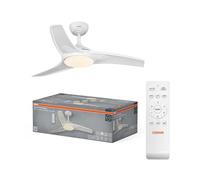 Osram Ventilateur de plafond LED Garoa 1065 mm, 40 W, CCT 3000/4000/6500 K, 1100 lm, angle de faisceau de 115°, durée de vie de 50 000 h, moteur DC, 6 réglages, minuterie, télécommande.