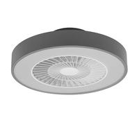 Osram Ventilateur de plafond WiFi avec éclairage LED, couleur de lumière blanc chaud à blanc lumière du jour, 2500 lumens, contrôle WiFi et télécommande, dimmable, 78W, gris