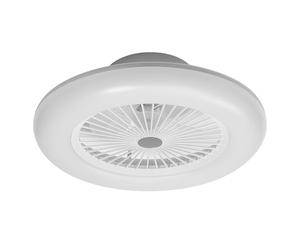 Osram Ventilateur de plafond WiFi avec éclairage LED, couleur de lumière blanc chaud à blanc lumière du jour, 3000 lumens, contrôle par application et télécommande, variable, blanc