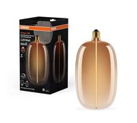 Osram Vintage 1906 Big Elipse Oval est une à intensité variabavec un filament en forme d'ellipse. Il propose 4,8 W pour 200 lm,E27, verre marron thé, diamètre 145 mm, CRI 80, 1800 K.