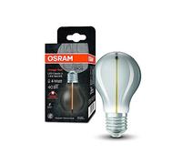 Osram Vintage 1906® Classic A Fil LED lampe, E27, Forme de piston, fumée 1,8 W, 40lm, 1800K, couleur de confort blanc chaud, longue durée de vie, filament magnétique