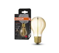 Osram Vintage 1906® Classic A Fil LED lampe, E27, forme de piston, or, 1,8 W, 80lm, 2700k, lumière blanche chaude, consommation d'énergie très faible, longue durée de vie, filament magnétique