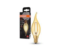 OSRAM Vintage 1906® Classic Ba Fil LED lampe, E14, bougie avec pointe incurvée, transparent, 1,5 W, 120lm, 2400k, couleur de confort blanc chaud, durée de vie à long terme