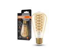 Osram Vintage 1906® Classic Edison FIL 60 LED lamp, E27, dimmable, Edison shape, gold, 8.8W, 806lm, 2400K, reduced warm white light, low energy consumption, long life