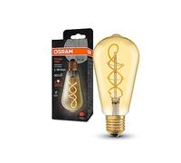 Osram Vintage 1906® Classic Edison Fil LED lampe, E27, forme sphérique, or, 4W, 300lm, 2000k, couleur de confort du blanc chaud, consommation d'énergie très faible, durée de vie longue durée