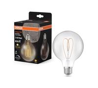 OSRAM Vintage 1906 Globe est une blanc chaud à intensité variaben forme de bouclassique avec filament. Il offre 7,2 W pour 806 lm,E27, verre clair, diamètre 95 mm, 2700 K, EEK E.