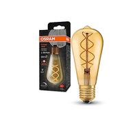 Osram Vintage 1906 Lampe à LED de filament doré en verre Edison, socket E27, 300 lumens, remplacement de 28 W, blanc très chaud presque comme aux chandelles (2000k), dimmable (Lot de 6)