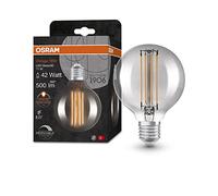 Osram Vintage 1906 smoke tinted LED lamp, 11W, 500lm, globe shape with 80mm diameter & E27 base, warm white light, straight filament, dimmable, life of up to 15,000 hours