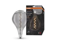 OSRAM Vintage 1906 smoke tinted LED lamp, 4.5W, 150lm, big grape shape with 168mm diameter & E27 base, warm white light, dimmable filament, life of up to 15,000 hours