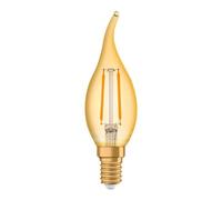 OSRAM Vintage Edition 1906 Ampoule LED à Filament | Culot E14 | Forme Flamme Coup de Vent Or Ambrée | Blanc Chaud 2500K | 1,5W (équivalent 12W)