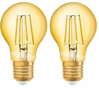 Osram Vintage Edition 1906 Ampoule LED à Filament | Culot E27 | Forme Standard Or Ambrée | Blanc Chaud 2500K | 8W (équivalent 68W) (Lot de 2)