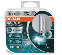 OSRAM Xenarc Cool Blue Intense D3S, Plus 150 pourcent plus lumineux, jusqu'à 6 200K, ampoule de phare xénon, look LED, Bleu, duo box (2 lampes)