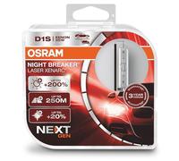 Osram XENARC NIGHT BREAKER LASER D1S Next Generation, luminosité supérieure + 200%, ampoule xénon HID, lampe à décharge, 66140XNN-HCB, boîtier duo (2 lampes)