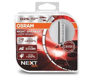 OSRAM XENARC NIGHT BREAKER LASER D2S Next Generation, luminosité supérieure + 200 %, ampoule xénon HID, lampe à décharge, 66240XNN-HCB, boîtier duo (2 lampes)