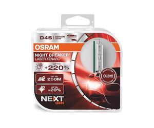 Osram XENARC NIGHT BREAKER LASER D4S Next Generation, luminosité supérieure + 220%, ampoule xénon HID, lampe à décharge, 66440XNN-HCB, boîtier duo (2 lampes)
