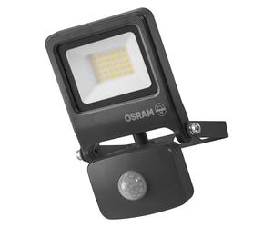 OsramENDURA Flood PC Projecteur LED avec capteur, IP44, détecteur de Mouvement IR, réglage de l'heure et de la luminosité, Gris foncé