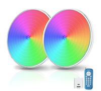 OSREE 35W Projecteur Piscine LED PAR56 Extra-Plat, Lampe de Piscine RGB Multicolore Dimmable 1400lm, Minuterie 2/4/6H, Étanche IP68 Remplie Résine Ampoule LED Piscines avec Télécommande, 12V AC