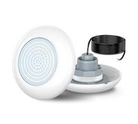 OSREE Lampe LED Piscine Vissable avec Filetage 2", 12W Projecteur Piscine 6000K Non Dimmable, 1200lm, Ø190mm, 12V AC/DC Étanche IP68 Remplie Résine Lampe Spot pour Piscines Hors-Sol en Acier