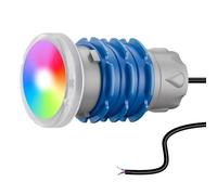 OSREE Mini Projecteur Piscine Vissable avec Filetage 1,5", 6W RGB Spot LED Piscine Multicolore 240lm, Ø49mm, 12V AC Étanche IP68 Lampe à Fixer sur Prise Balai pour Piscines Béton, Sans Télécommande