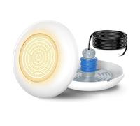 OSREE Projecteur Piscine Vissable avec Filetage 1,5", 12W LED Spot Piscine 3000K Non Dimmable, 960lm, Ø190mm, 12V AC/DC Étanche IP68 Remplie Résine Lampe Fixer sur Prise Balai pour Piscines Béton