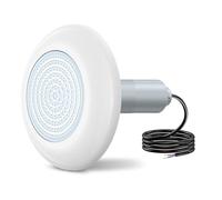 OSREE Projecteur Piscine Vissable avec Filetage 2", 12W Spot LED Piscine 6000K Non Dimmable, 1200lm, Ø190mm, 12V AC/DC Remplie Résine IP68 Lampe Piscines pour Préfabriquées Fibre, Hors-Sol Bois