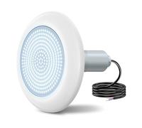 OSREE Projecteur Piscine Vissable avec Filetage 2", 18W Spot LED Piscine 6000K Non Dimmable, 1800lm, Ø242mm, 12V AC/DC Remplie Résine IP68 Lampe Piscines pour Préfabriquées Fibre, Hors-Sol Bois