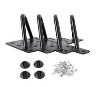 Osring 3 Inch Hairpin Legs Solid Steel Furniture Table Leg 4pcs, Heavy Duty Hairpin Feet 3/8” Dia 2 Rods Furniture Legs Black with Protector Pads for TV Stand, Wood Table and Coffee Table