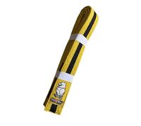 OSS Combat Sports BJJ Ceinture pour enfants - Approuvé IBJJF, 100 % coton, léger, design durable, prêt pour la compétition, parfait pour les jeunes pratiquants de jiu-jitsu brésilien., Jaune/noir, 250