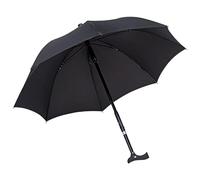 Ossenberg Parapluie Twin avec poignée Fritz - Ø 105cm - 2 en 1 canne & parapluie - canne, aide à la marche, support de marche - réglable en hauteur - noir - 80-83 cm