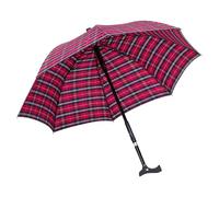 Ossenberg Twin parapluie avec poignée Fritz - Ø 105cm - 2 en 1 canne & parapluie - canne de marche, aide à la marche, support de marche - réglable en hauteur - rouge foncé - 80-83 cm
