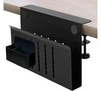 osseph Rangement sous le bureau - Organiseur de bureau latéral à pince avec porte-stylo magnétique, support réglable pour ordinateur portable pour la gestion des câbles de fichiers, capacité de 10 kg
