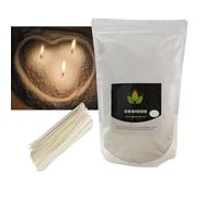 Ossidde® Sable de Bougie avec mèche 1 kg - 100 mèches de Bougie sans Base- avec 50 mèches de 15 cm - Granulés de Cire pour Fabrication Maison de Bougie.