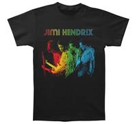 OSSMHP Men's Jimi Hendrix Rainbow Slim Fit T-Shirt Small Black Black3XL