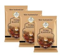 Osso Café turc - 3 x 100 g, finement moulu, plaisir de café traditionnel, aromatique et intense, convient pour la préparation de moka et d'expresso
