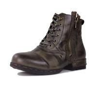 osstone Vert rétro Bottes de Moto Cowboy pour hommes Mode Bottes Chukka en cuir Chaussures décontractées d'équitation OS-5008-8-Retro-G-FR，Vert Retro，US8.5(EU42)