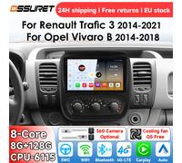 OSSURET Android 14 autoradio pour Renault Trafic 3 2014-2021 pour Opel Vivaro B 2014-2018 système intelligent Carplay auto lecteur vidéo multimédia GPS 4G 6115 T3-CP (4Core 2G 64G) A