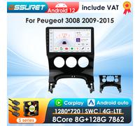 OSSURET-Autoradio Android avec Écran Intelligent, Lecteur Vidéo, CarPlay, 2Din, Limitation Voiture, KIT 3008, 2009-2015, 4G-LET, RDS 7862 S4 (8Core 4G 32G)