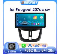 OSSURET-Autoradio Android, Carplay, Stéréo, 2 Din, Écran de Limitation, Vidéo, GPS, Audio, KIT 207, 207CC, 207SW, 2006 -2015 QS6 rearcam AIPRO