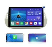 Ossuret Autoradio Compatible avec Fiat 500 2007-2014, 8 cœurs 6+64GB Android 14 Navigation GPS avec Carplay/Android Auto Affichage Météo Commande au Volant 4G LTE DSP RDS (Blanc)