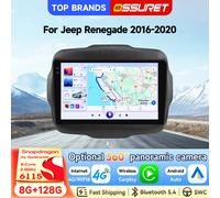 OSSURET Livraison Rapide Autoradio Android 15 2 Din 9 Pouces pour Jeep Renegade 2016-2020 par Qualcomm Snapdragon 6115 Octa Core Navigation GPS Bluetooth Mains Libres SWC CarPlay Sans Fil Android Auto